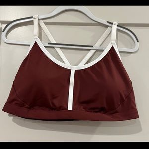 All in Morion Burgundy Strappy Simplicity Sports Bra